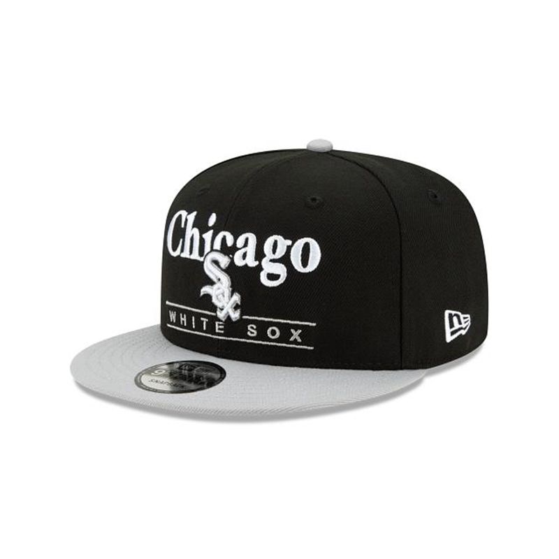 MLB Chicago White Sox Two Tone Retro 9Fifty Snapback (VLU5626) - Black New Era Caps